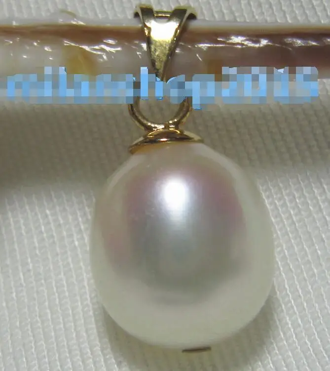 

Free Shipping >>9x10 MM NATURAL SOUTH SEA WHITE PEARL PENDANT 14K