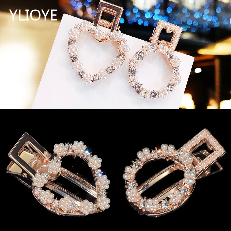 

Fashion Crystal Pearl Hair Clip for Women Elegant Korean Design Barrette Stick Girls Pearl Hairpin Hair Accessories Styling Tool