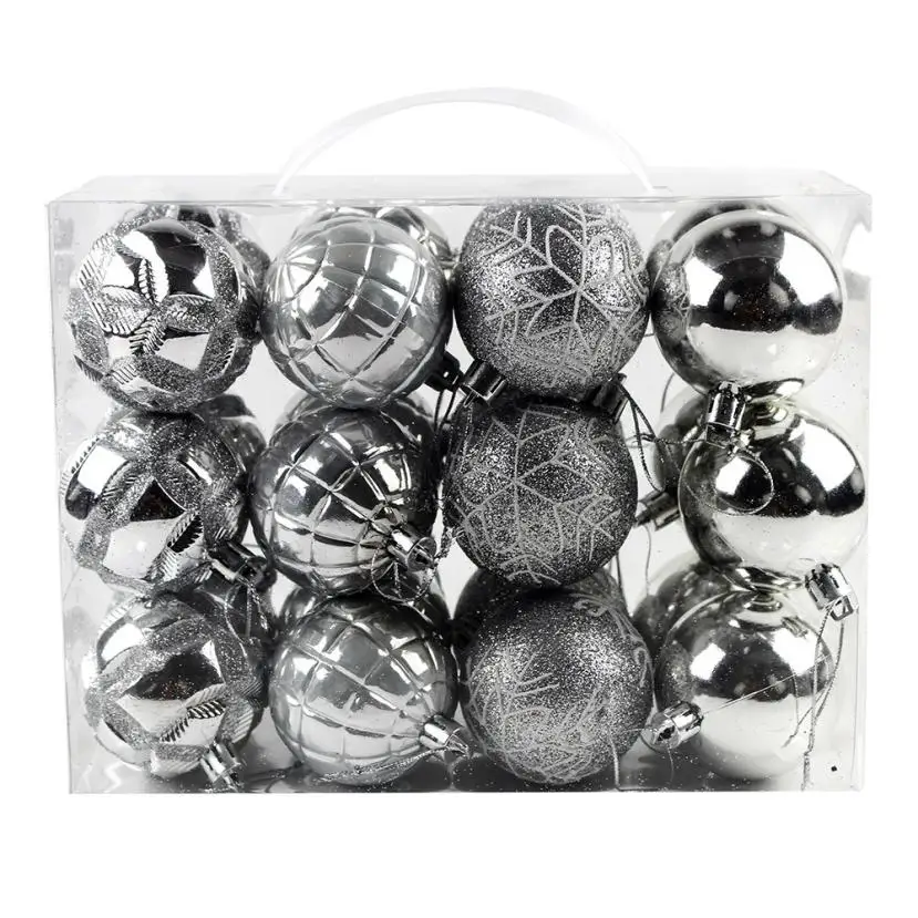 60 мм Рождественская елка шар-безделушка подвесное украшение для домашней вечеринки декор 11,6 - Цвет: Серебристый