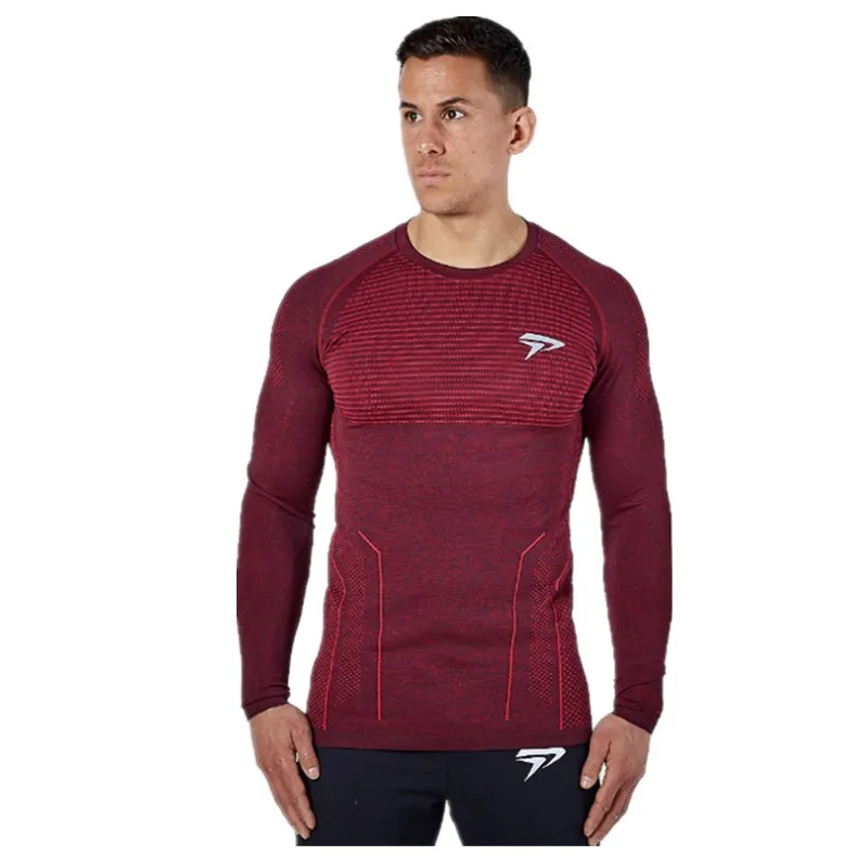 

Men's New Fall 2019 Gyms Training For Outdoor Recreational Joggers Sport Round Neck Sweat Absorbent stretch Long sleeve T-shirts