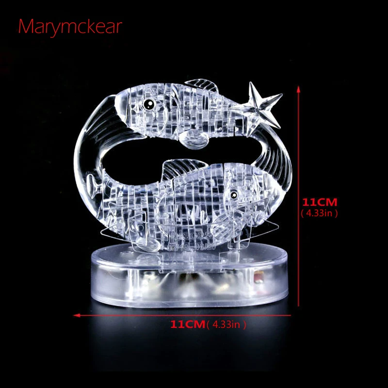 Pisces sockhop Puzzle 3d Crystal Puzzle игрушки для детей Сборная модель 11x11 см игрушка для детей в ясном/голубом цвете