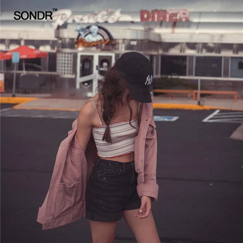 

SONDR 19 spring loose retro cowboy clothing jacket female do old show thin joker wind jean jacket
