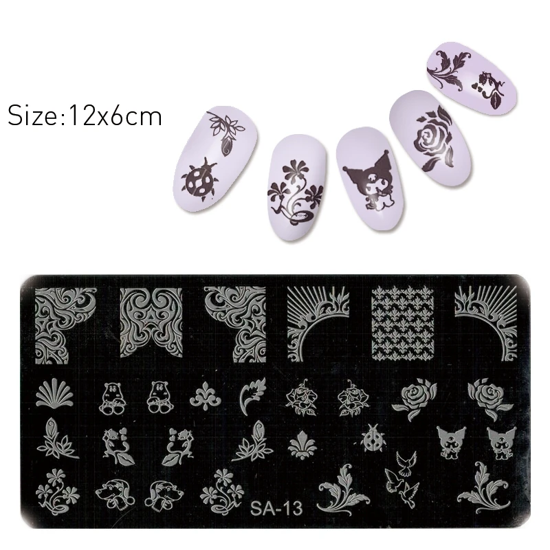 6CM*12CM Stainless Steel Nail Polish Stamper Stamping Plates Template