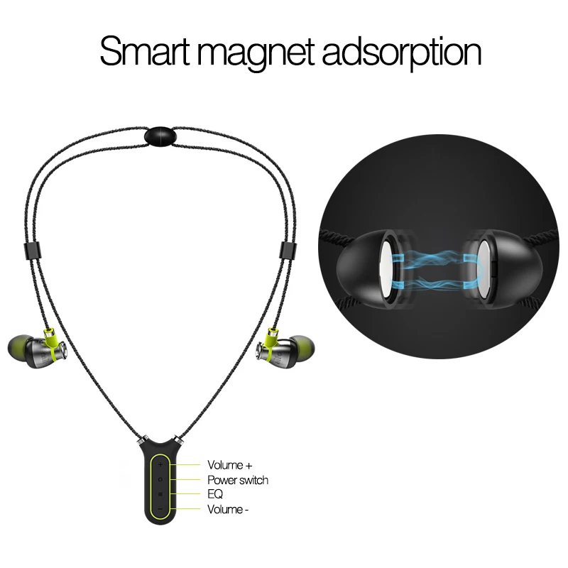 Yescool wearable sports Bluetooth 4.2 earphones IPX7 spill-resistant with smart APP support pedometer recording built in 8GB