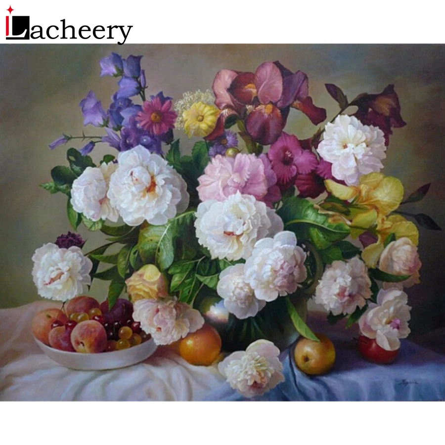 Новая мода DIY обрамленная картина маслом по номерам цветы рисунки, панно, картины для гостиной стены искусства дома Декор дети удовольствие