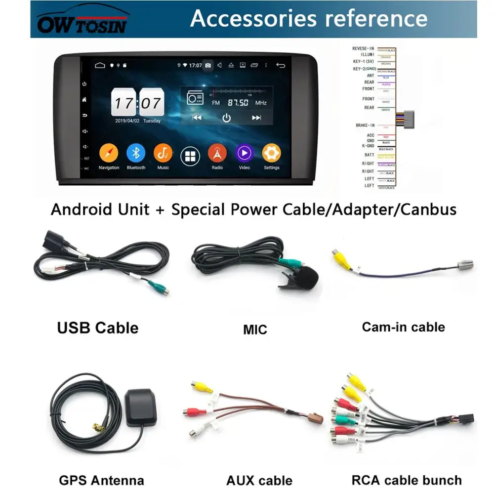 Sale IPS 9" 8 Core Android 9.0 4G RAM+64G Rom Car Radio GPS Navigation For Mercedes Benz R Class W251 R280 R300 R320 R350 R500 R63 4