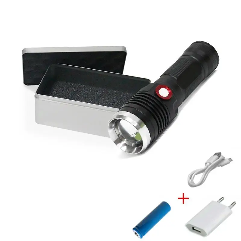 USB flashlight focus Portable Lighting zaklamp lanterna linterna XM L2 waterproof 18650 or 26650 charge battery camping torch | Лампы и