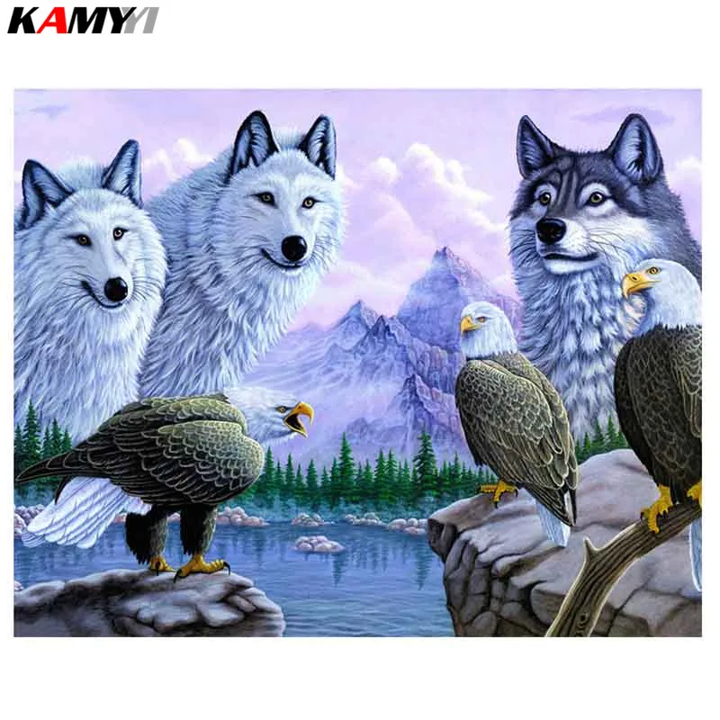 

Diamond Embroidery Wolf Series Full Square Diamond Mosaic Resin Drill Rhinestone Needlework Bedroom Decor DIY Hobby Crafts XY1