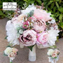Perfectlifeoh букет de novio Свадебные пионы Свадебные букеты украшения цветы Пион Букеты для casamento