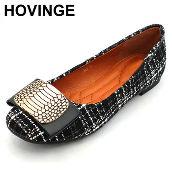 

HOVINGE New 2018 Fashion Brand Shoes Women Flats Soft Single Shoes Elegant Women's Flats Ladies Flat Heel Plus Size 41 ZH2712