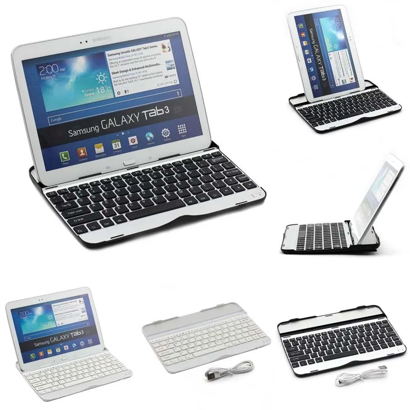 Ultra slim bluetooth wireless keyboard dock case do samsung galaxy tab 3 tab 4 10.1 "p5200 p5210