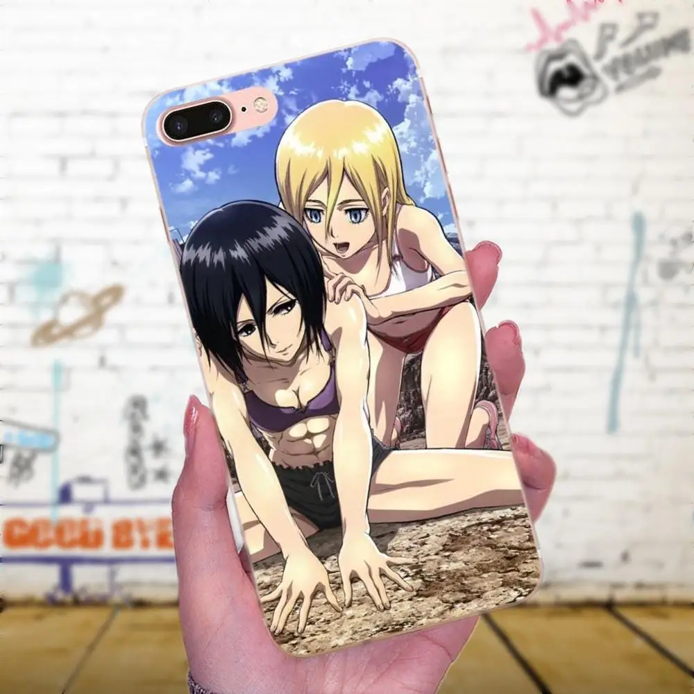 Чехол для телефона прозрачный мягкий аниме Атака Титанов Eren Levi Mikasa Xiaomi Redmi Note 2 3 3S 4