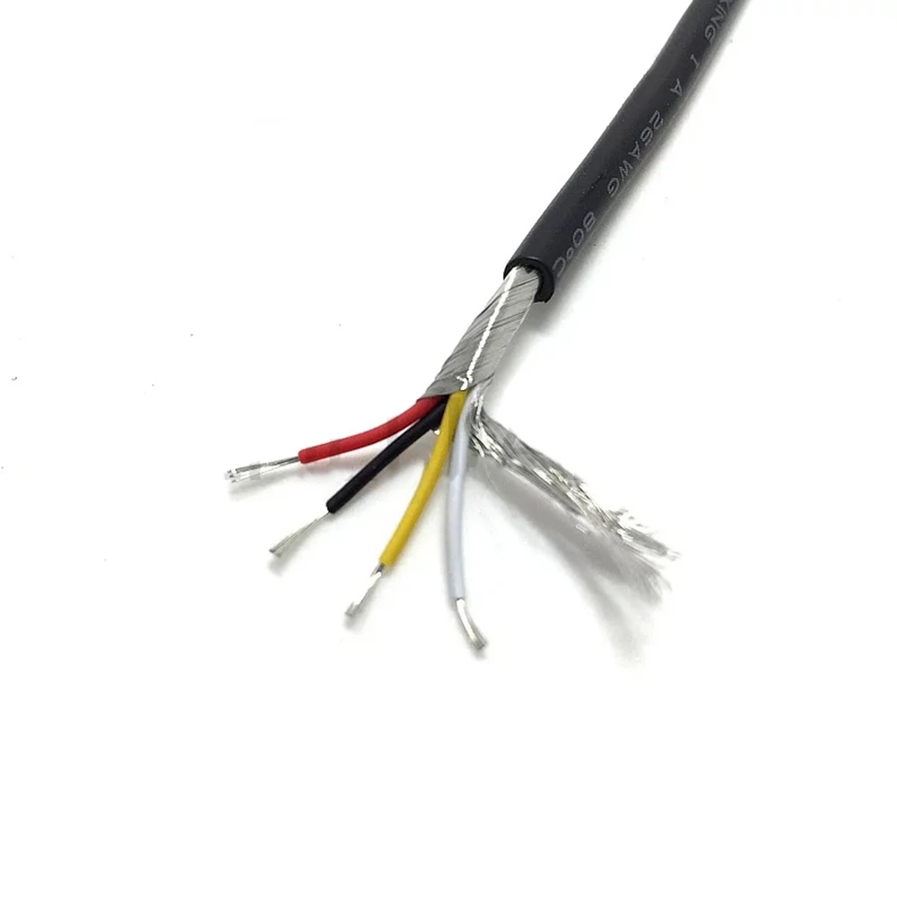 2 м UL2547 2 ядра 3 ядра экранированный кабель 28AWG экранированный сигнальный провод od2.8 мм серый Луженая Медь аудио кабель USB Дата провод