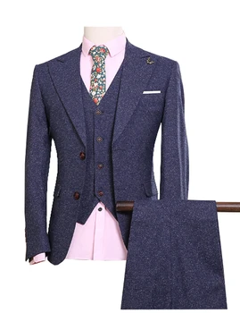 

Men Suit Men Custom Made Wedding Suits Retro Tailor Made Blazers Slim Fit Groom Suit 3 Piece ( Jacket + Vest + Pants )