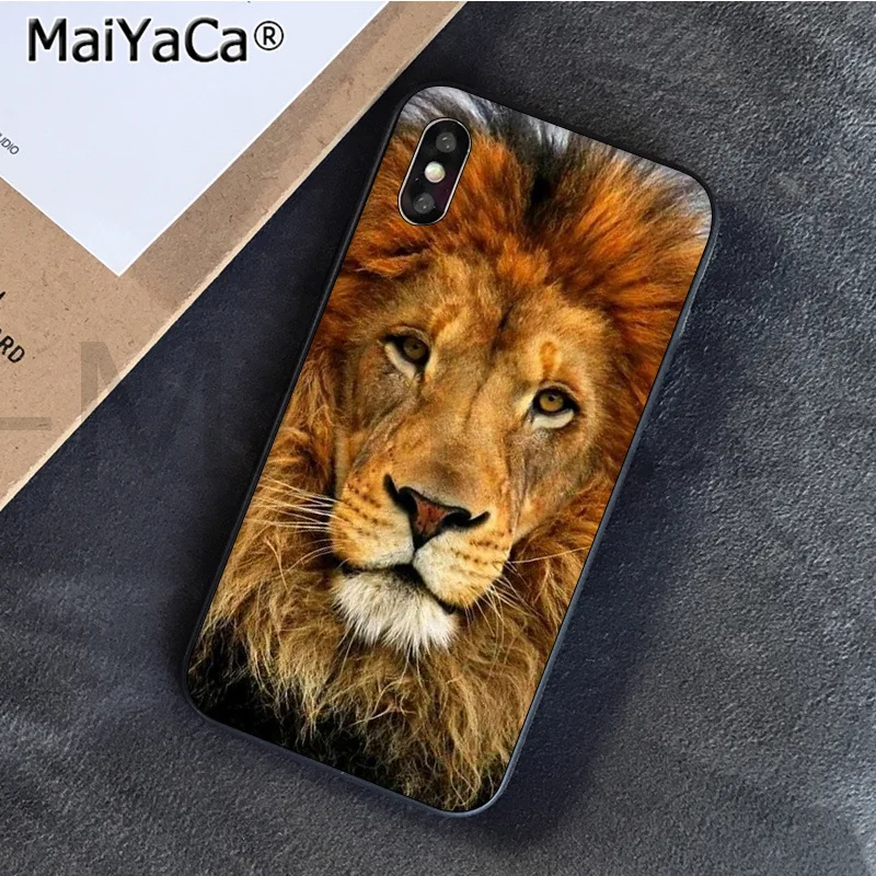 MaiYaCa Animaux Лев новое поступление черный сотовый Чехол для телефона для iphone 11 pro 6S 6plus 7plus 8 8Plus X Xs MAX 5S XR