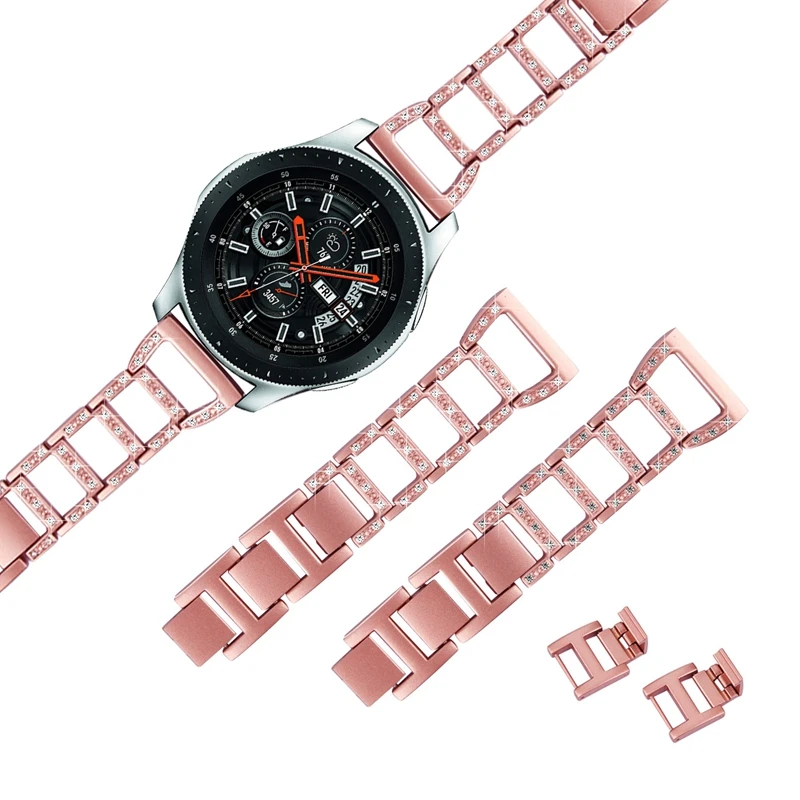 LPWHH Stainless Steel Watchband For Samsung Galaxy 46mm Bling Rhinestone Watchbands Strap Metal Buckle Watch Bands Strap Ladies