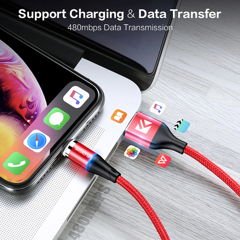 Магнитный зарядный кабель для Huawei P30 Pro 5A USB Type C Samsung S9/S10 Plus Xiaomi быстрое зарядное