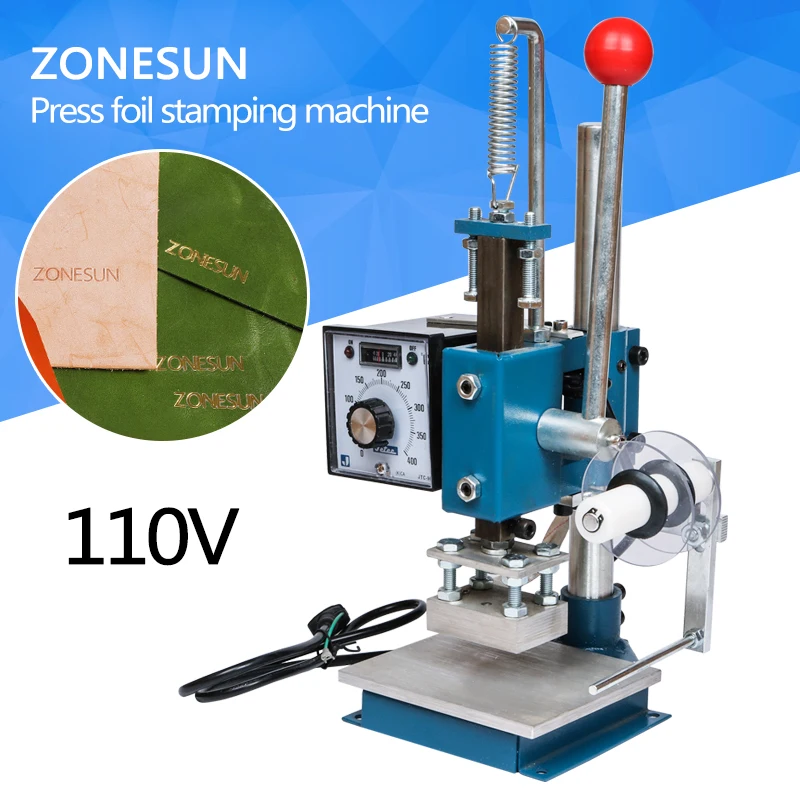 ZONESUN 110V MANUAL HOT PRESS FOIL STAMPING MACHINE STAMP MACHINE FOR