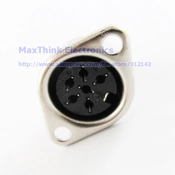 

6-Pin DIN Female Jack Cable Connector Adapter, 6 Pin Plug Panel Mount , Solder Type, 60pcs ,Free shipping