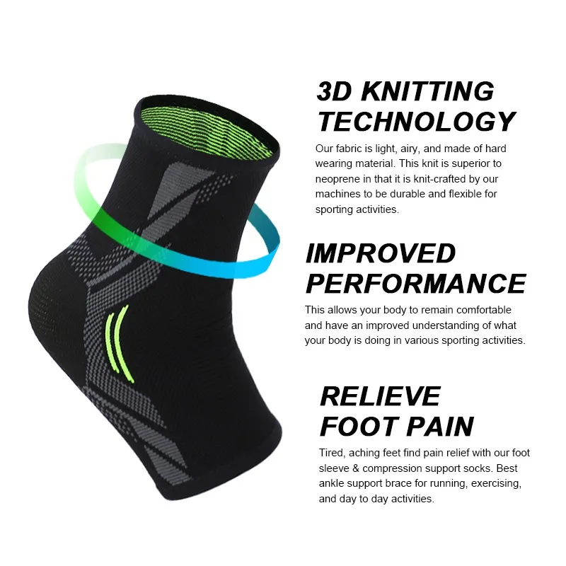 

Compression Elastic Ankle Support Sleeves Breathable Knitted Ankle Brace Basketball Football Running Sports Ankle Protector Sale