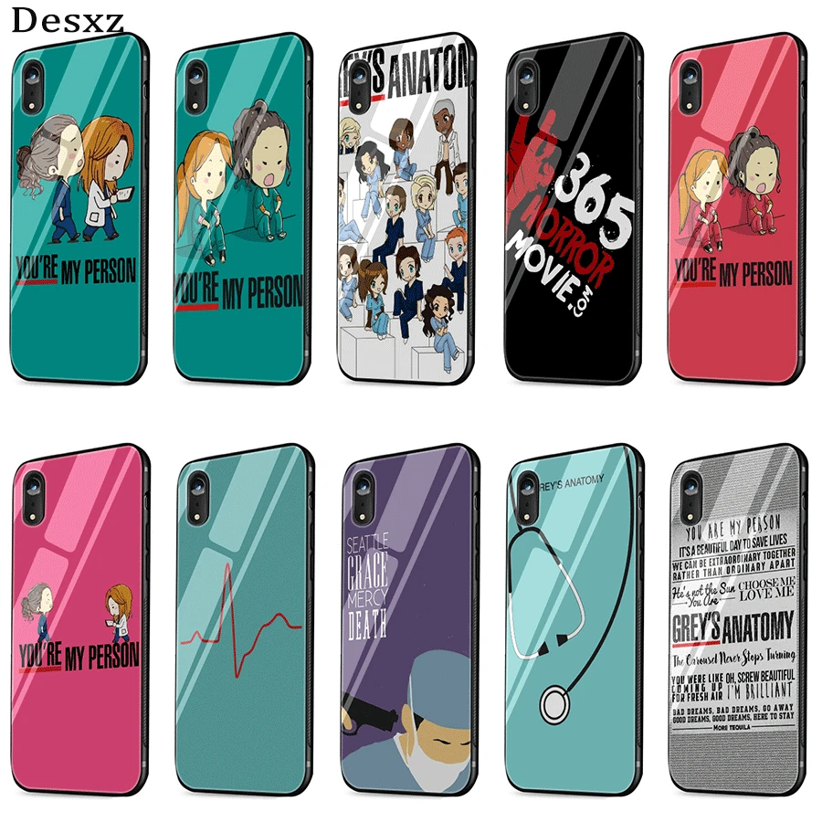 

Cell Phone Case Glass Anatomy For iPhone X XR XS Max 6 6s 7 8 Plus 5 5S SE Cover