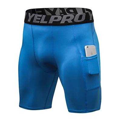 Новинка, эластичные дышащие мужские шорты, быстросохнущие шорты для фитнеса, обтягивающие шорты для бега, мужская спортивная одежда для спортзала, баскетбольные шорты - Цвет: blue