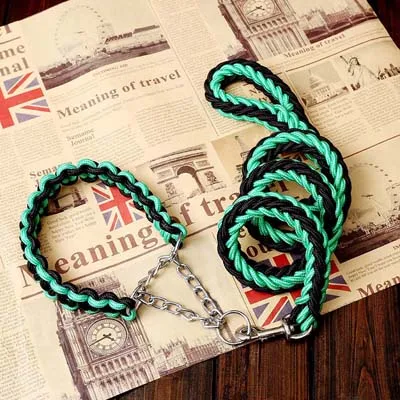 Black Green Прочный нейлон питомец Собаки Воротник Мода 16 цветов ошейник для маленьких больших собак золотой ретривер Открытый регулируемый поводок 10A - Цвет: Black Green