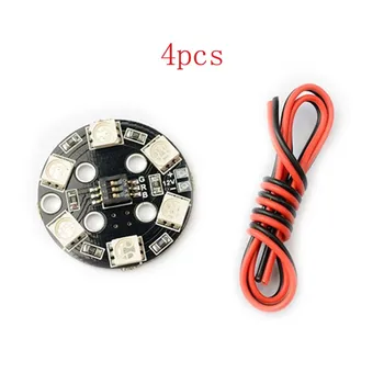 

4PCS RGB LED X6/12V Round Circle Light Board 3S LiPo Navigation Lamp Plate for RC Multicopter Helicopter FPV Spare Parts