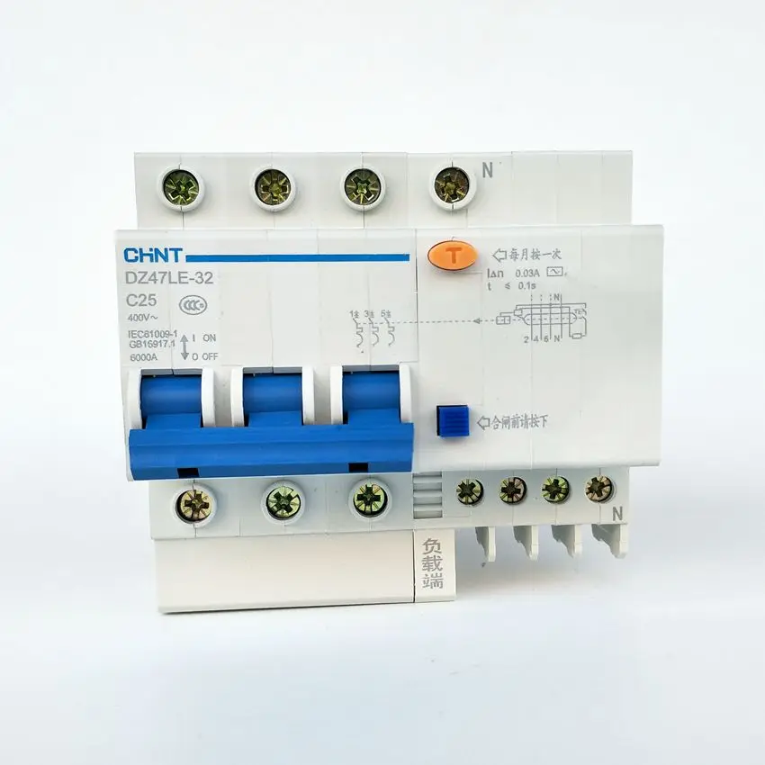 

CHINT DZ47LE-32 3P+N C25A 30mA Earth Leakage Circuit Breaker/Residual Current Operated Circuit Breaker