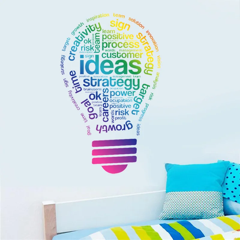 Креативные идеи, цветные настенные наклейки, лампочки, узоры для домашнего декора, Фирменные наклейки для детской спальни, кабинета, работы, украшения