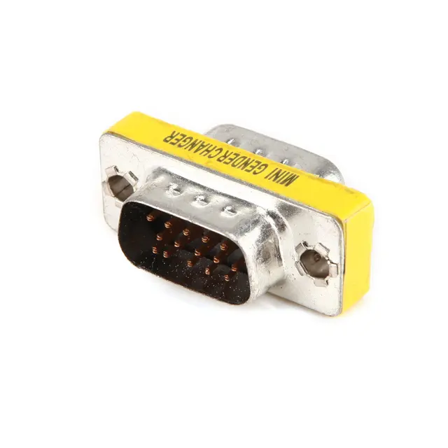 15 Pin HD DB15 VGA / SVGA M/M Male to Male Gender Changer Adaptor Mini