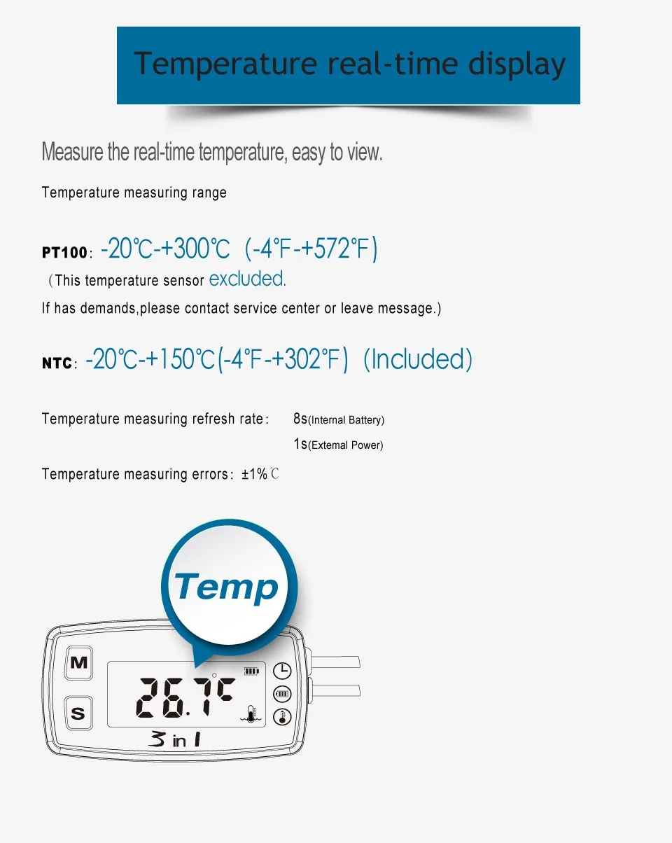 3 в 1 темп метр термометр Вольтметр Часы датчик температуры измеритель напряжения для питбайк мотоцикл снегоход atv Лодка масло