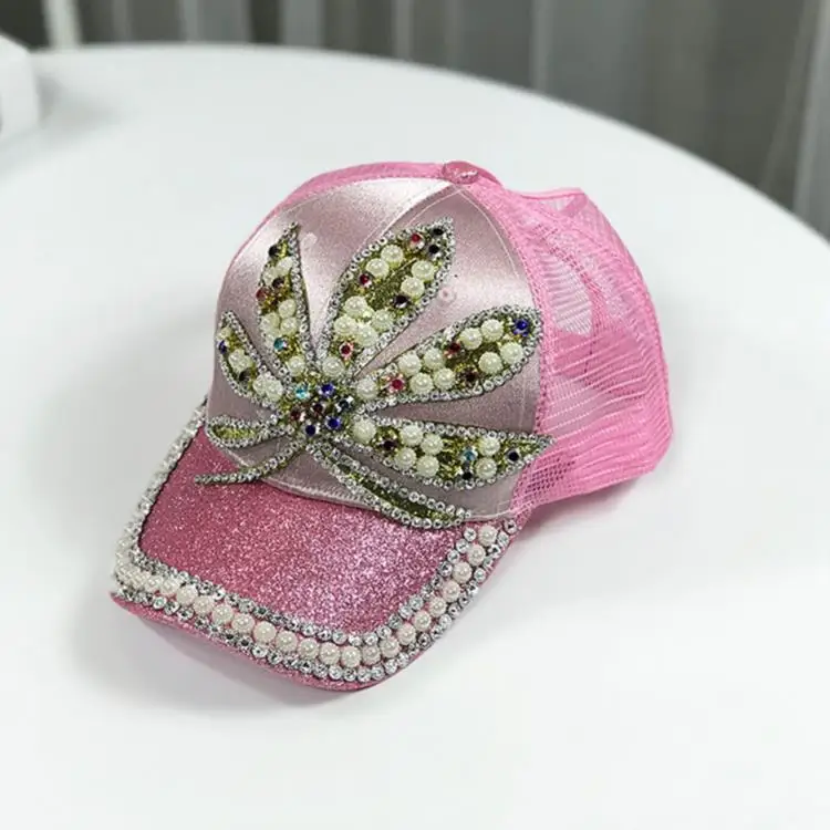 3 TOTRUST Летняя женская кепка с блестками,, Snapback, выходная шляпа для женщин, бейсболка с регулируемым размером, Регулируемая Повседневная Кепка с бисером - Цвет: 3