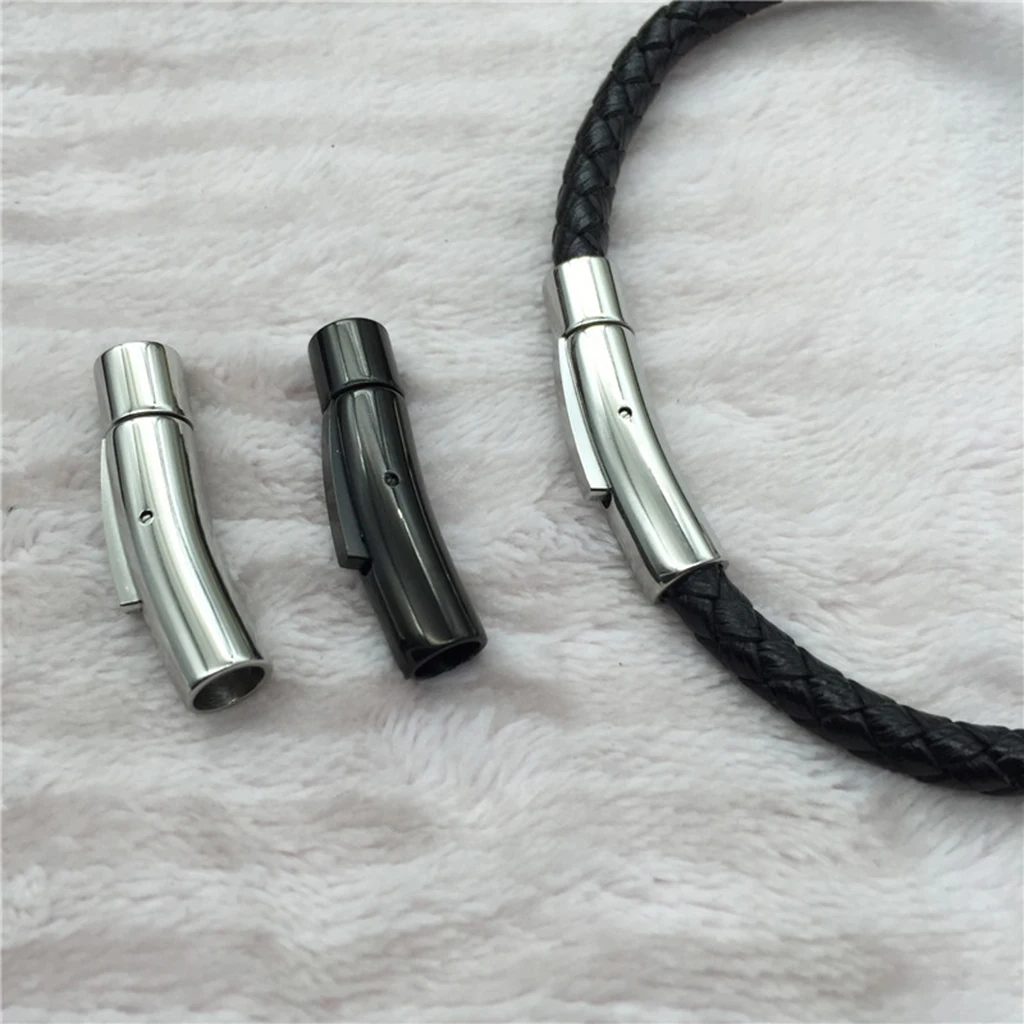 5 Set 22 Mm Jewelry Connectors Leather Cord Ends Cap Fit 3 mm Leather Rope Bracelets Necklaces Findings Buckle DIY Jewelry Craft