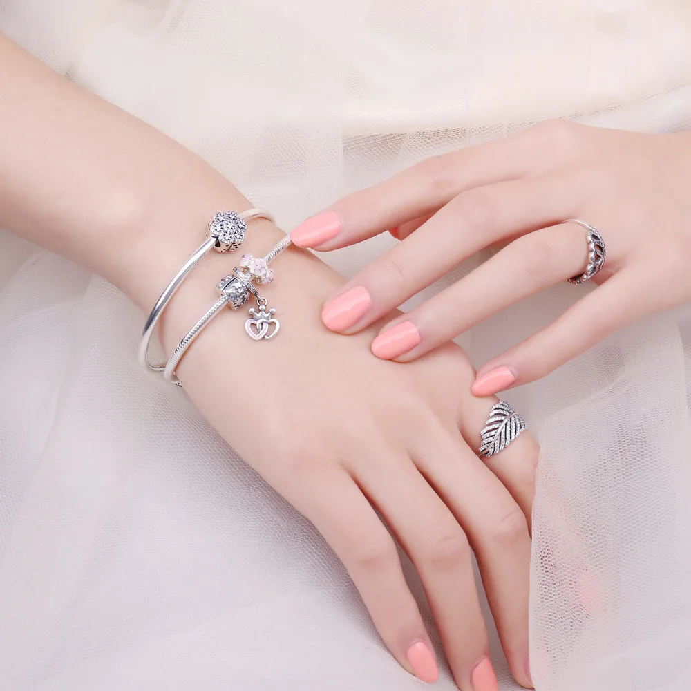 Jewelrypalace стерлингового серебра 925 ажурный цветок бисер Подвески Fit Браслеты подарки для Для женщин Юбилей подарки Модные украшения