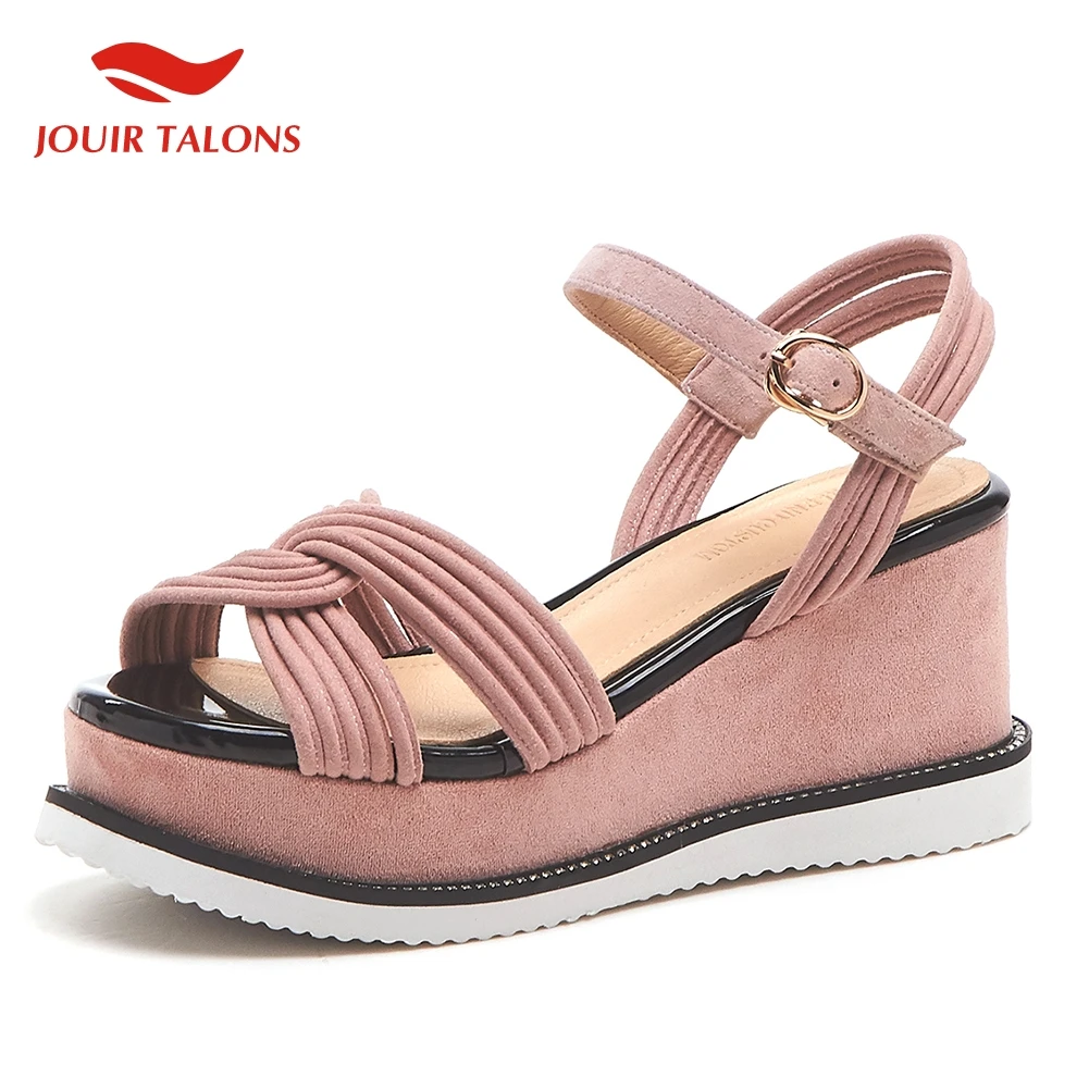 

Sweet Kid Suede Leather Sadanls Woman Platform Wedges Shoes Sandals Woman High Heels women's Shoes Woman