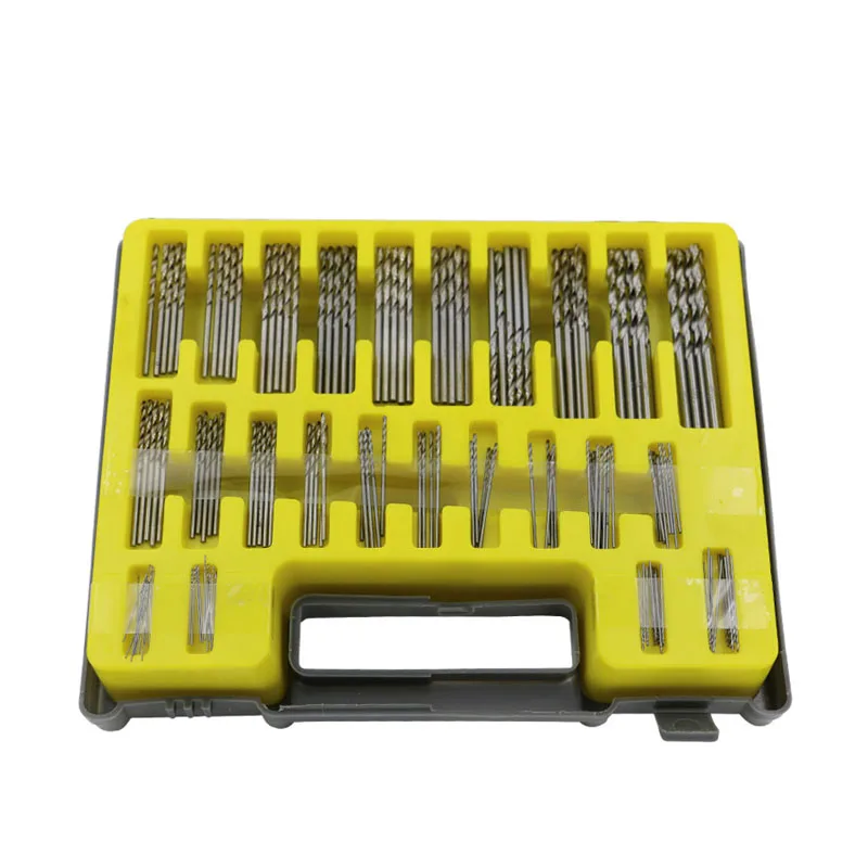 150PCS 0.4-3.2mm Drill Bit Set Small Precision with Carry Case Plastic Box Mini HSS Hand Twist Drill Kit Tools QP2