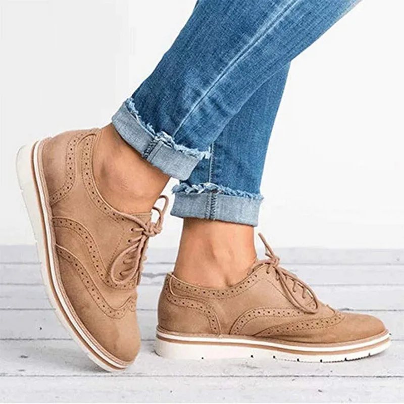 

SHUJIN Rubber Brogue Shoes Woman Platform Oxfords British Style Creepers Cut-Outs Flat Casual Women Shoes 5 Colors Espadrilles