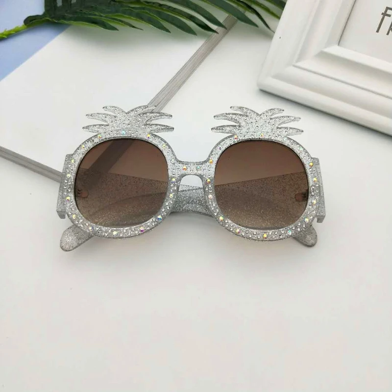 Ананас Большие женские Овальные Солнцезащитные очки Стразы Декор UV400 вечерние очки