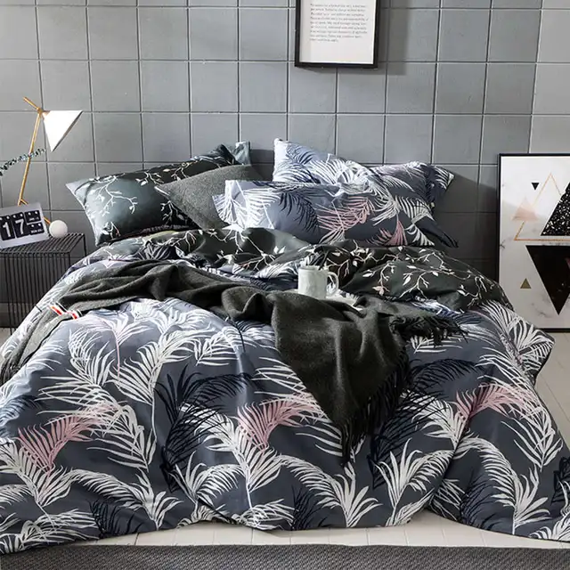 Black Duvet Cover Set Bed Clothes 100 Cotton Bed Sheet Set Luxury