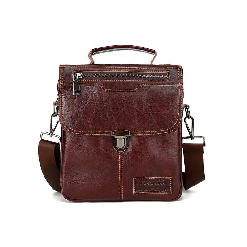 

Genuine Leather Retro Men's Messenger Bag Large Capacity Handsome Selling Solid Color Business High Quality Messenger Bag