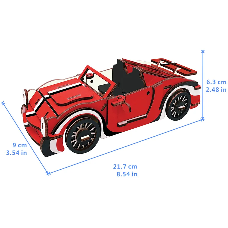 DIY 3D деревянный автомобиль двухэтажный автобус головоломка игра натуральный