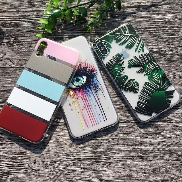 Best Offers Flower Leaf Print Phone Case For iPhone X 10 7 Plus Pineapple Soft Silicon Cover Cases For iPhone8 Capa Printing Leopard