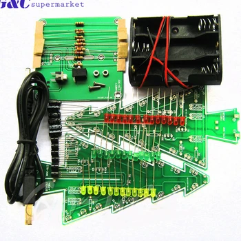 

Three-Dimensional 3D Christmas Tree LED DIY Kit Red/Green/Yellow RGB LED Flash Circuit Kit Electronic Fun Suite