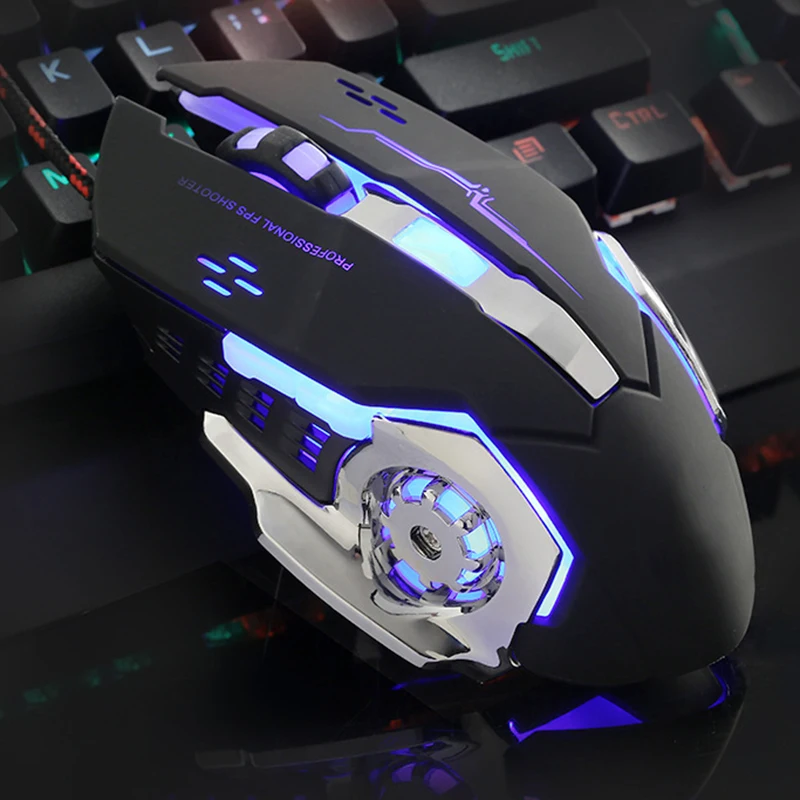 USB Wired Gaming Mouse 4000DPI 6 Buttons LED Optical Professional Pro