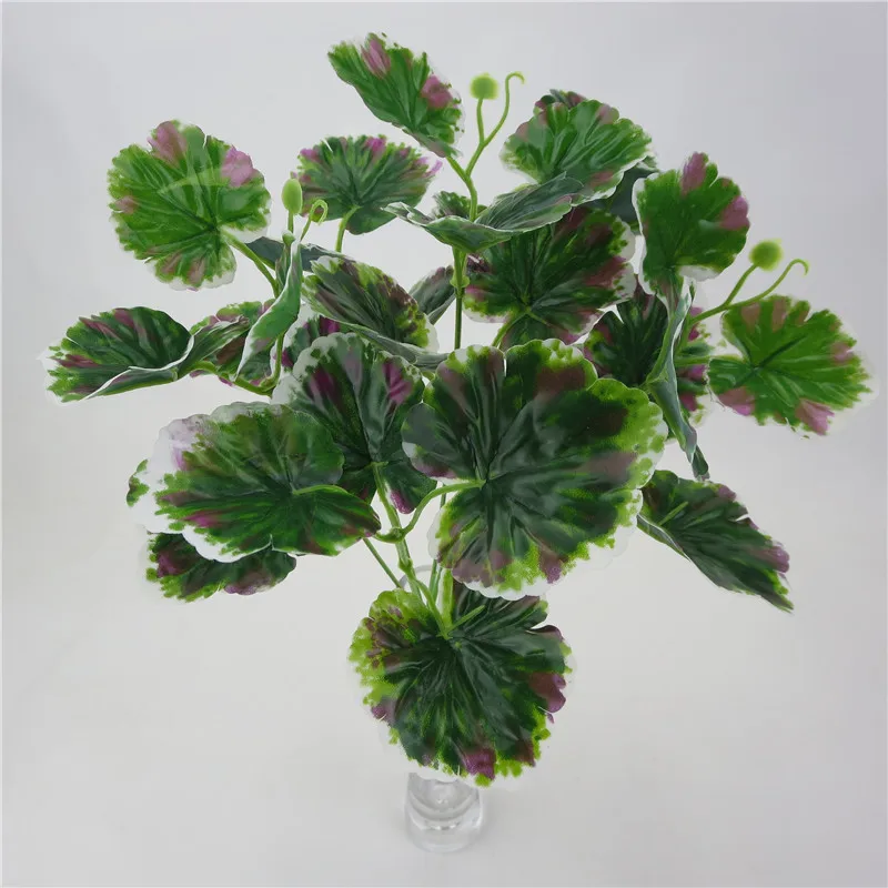 

Artificial Plants Begonia Leaves Bouquet Garden Home Decor Green Wall Accessories