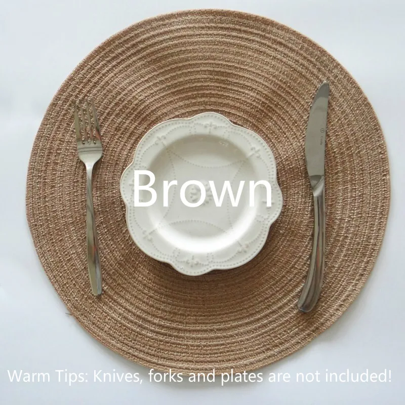 المنزل حصيرة تصميم الجدول الرامي العزل سادة جولة المفارش الكتان الجدول الحصير المطبخ اكسسوارات الديكور المنزل سادة كوستر