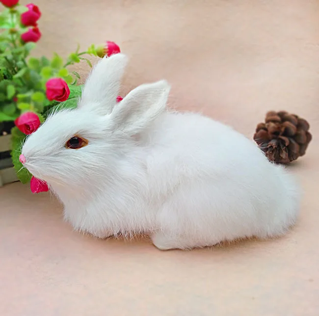 

simulation animal white rabbit toy props 20xx13x11 cm rabbit doll home decoration children toy gift w5473