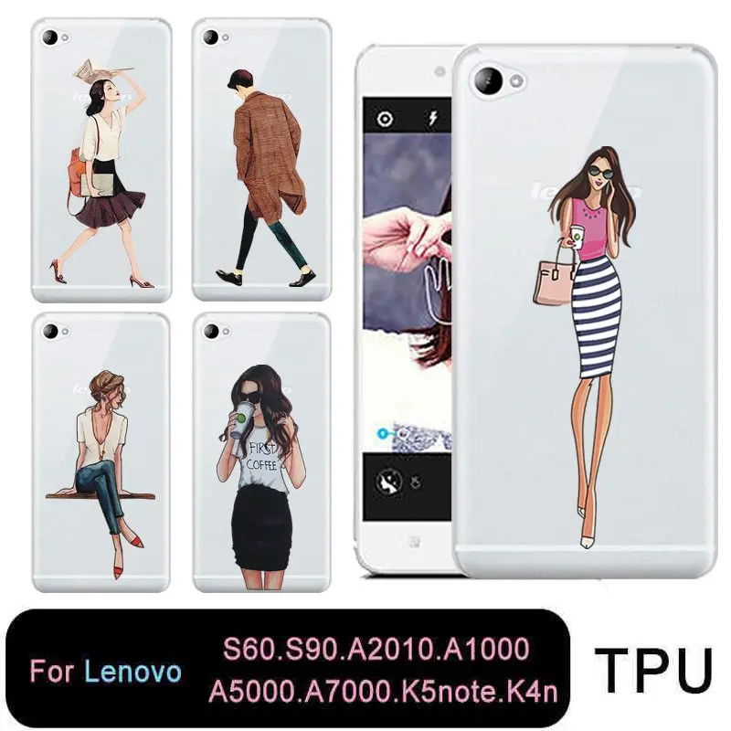QMSWEI Soft TPU Clear Phone case For Lenovo S60 S90 A2010 a1000 a5000 a7000 k5note k4note Girl Boy Silicone Cover Free shipping |