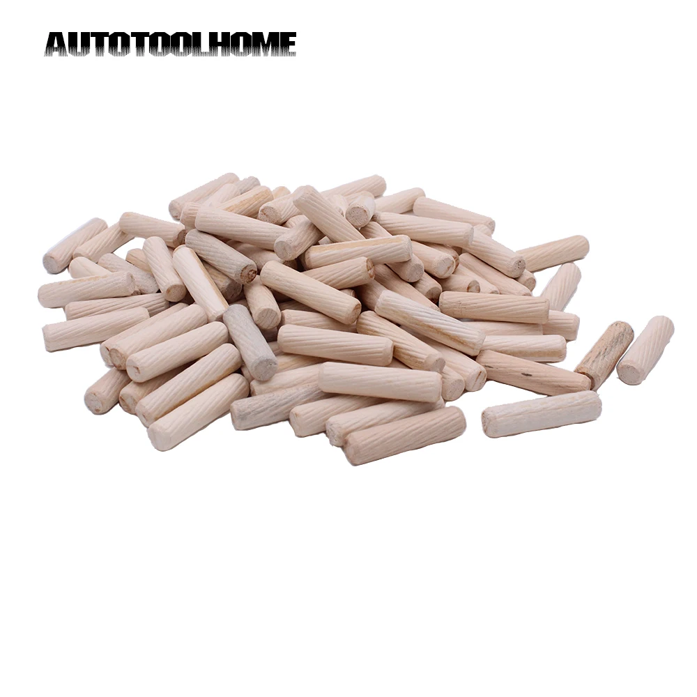 

300Pcs Wood Dowels Wooden Dowel Pins Wood Fluted and Beveled fits Pocket Dowel Jig Kit 6x40mm 8x40mm 10x50mm for Woodworking